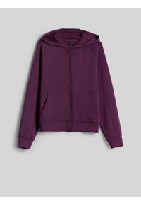 4f - 4F Bluza dresowa regular z kapturem damska - fioletowa XXL. Okazja: na co dzień. Typ kołnierza: kaptur. Kolor: fioletowy. Materiał: dresówka. Styl: casual #1
