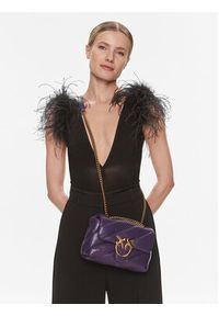 Pinko Torebka Love Mini Puff Cl AI 23-24 PLTT 100039 A0F2 Fioletowy. Kolor: fioletowy. Materiał: skórzane #4