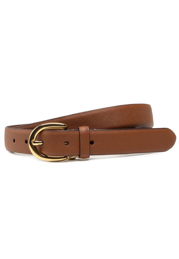 Lauren Ralph Lauren Pasek Damski Charm Classc 412802952005 Brązowy. Kolor: brązowy. Materiał: skóra