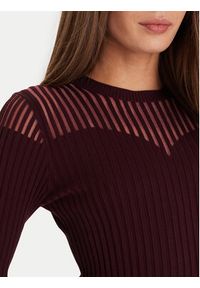 Morgan Sweter 252-MAMDO Bordowy Slim Fit. Kolor: czerwony. Materiał: wiskoza #3