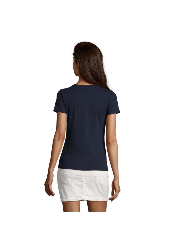 SOL'S - Koszulka Damska Imperial Z Dekoltem V. Kolor: niebieski. Sport: turystyka piesza