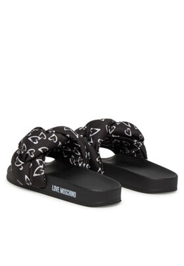 Love Moschino - LOVE MOSCHINO Klapki JA28312G0MIW100B Czarny. Kolor: czarny. Materiał: materiał