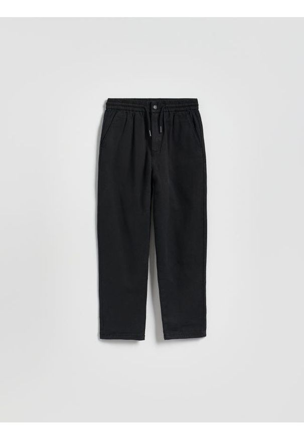 Reserved - Spodnie z bawełną - czarny. Kolor: czarny. Materiał: bawełna