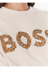BOSS - Boss Bluza Ecaisa_Logo 50484443 Beżowy Oversize. Kolor: beżowy. Materiał: bawełna #4