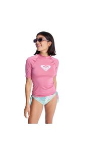 Roxy - Koszulka rash vest z krótkim rękawem dla Kobiety WHOLE HEARTED Różowy. Kolor: różowy. Materiał: elastan, poliester, materiał. Długość: krótkie