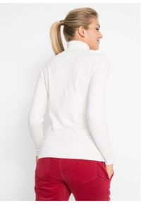 Sweter basic z golfem bonprix biel wełny. Typ kołnierza: golf. Kolor: biały. Materiał: wełna #5