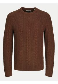 Jack & Jones Sweter 12261436 Brązowy Regular Fit. Kolor: brązowy. Materiał: syntetyk, bawełna #2