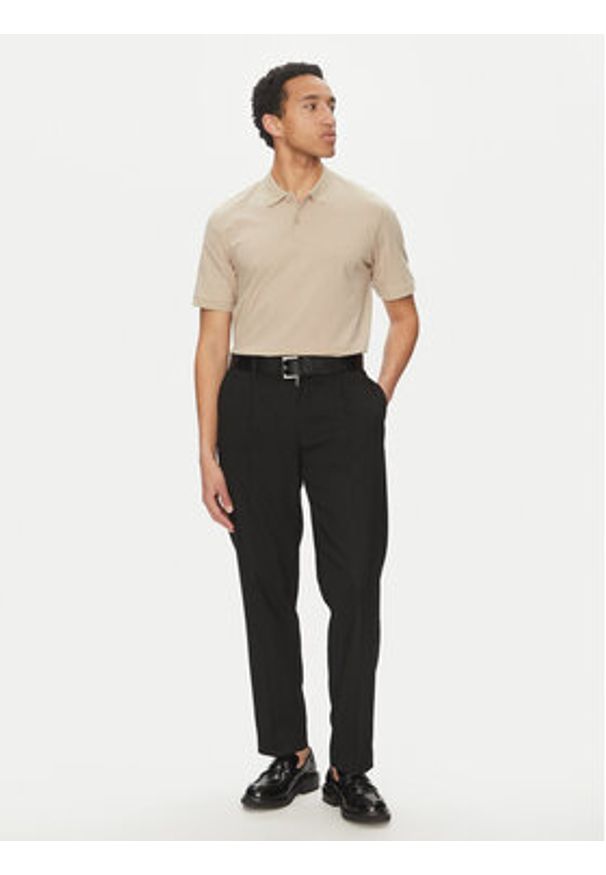 Jack & Jones - Jack&Jones Polo Jaxon 12268227 Beżowy Regular Fit. Typ kołnierza: polo. Kolor: beżowy. Materiał: bawełna