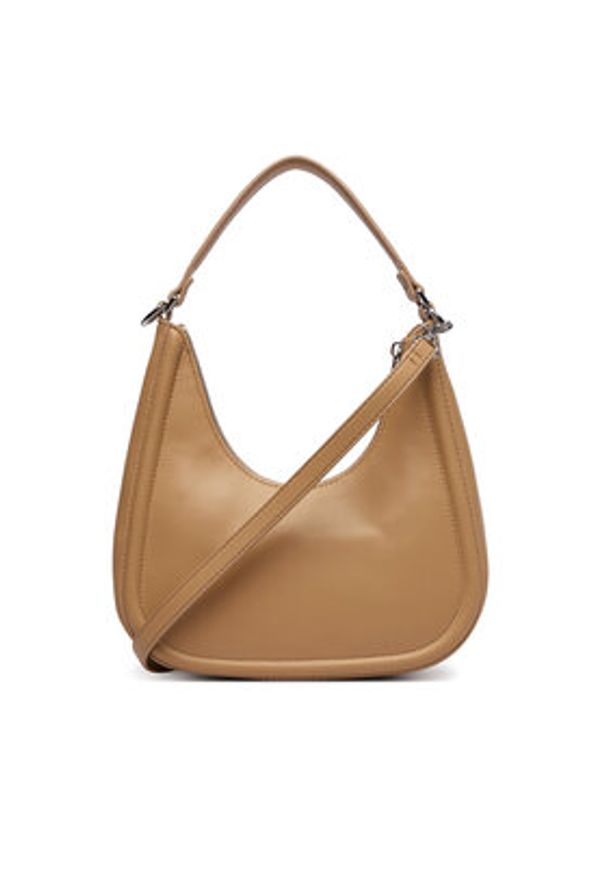 Calvin Klein Torebka Bold Ck Small Crescent LV04F3561G Beżowy. Kolor: beżowy. Materiał: skórzane