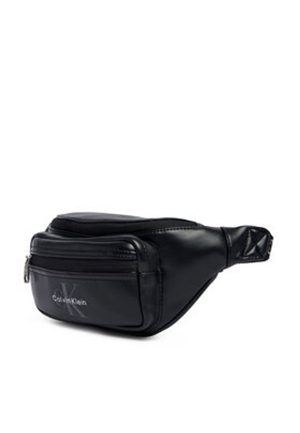 Calvin Klein Nerka Bold Logo Webbing LV04D3419G Czarny. Kolor: czarny. Materiał: skóra