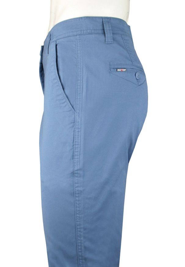 Wiosenno-Letnie, Bawełniane Spodnie (Chinos) - Pako Jeans - Niebieskie. Kolor: niebieski. Materiał: bawełna, elastan. Sezon: lato, wiosna