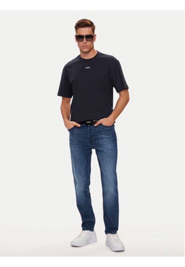 Hugo T-Shirt Dapolino 50488330 Granatowy Relaxed Fit. Kolor: niebieski. Materiał: bawełna