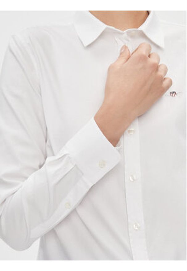 GANT - Gant Koszula Slim Stretch Oxford 4300141 Biały Slim Fit. Kolor: biały. Materiał: bawełna