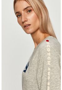 Scotch & Soda - Bluza. Okazja: na co dzień. Kolor: szary. Długość rękawa: długi rękaw. Długość: długie. Wzór: aplikacja. Styl: casual #5