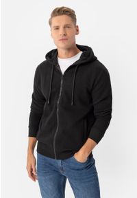 Volcano - Bluza bawełniana B-LERMO. Okazja: na co dzień. Typ kołnierza: kaptur. Kolor: czarny. Materiał: bawełna. Wzór: napisy. Styl: klasyczny, casual, sportowy #1