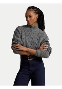 Polo Ralph Lauren Sweter 211972130501 Szary Regular Fit. Typ kołnierza: polo. Kolor: szary. Materiał: wełna #3