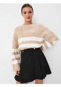 Mohito - Sweter w paski - Beżowy. Kolor: beżowy. Wzór: paski #2