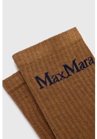 Max Mara Leisure skarpetki z domieszką kaszmiru kolor brązowy. Kolor: brązowy. Materiał: kaszmir #2