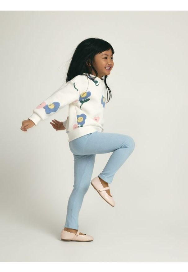 Reserved - Legginsy z rozcięciami - jasnoniebieski. Kolor: niebieski. Materiał: wiskoza, dzianina