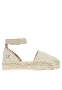 Calvin Klein Jeans Espadryle Flatform Espadrille Sling Mg YW0YW01735 Beżowy. Kolor: beżowy. Materiał: materiał