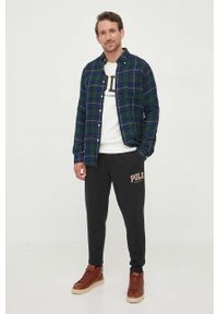 Polo Ralph Lauren spodnie dresowe kolor czarny z aplikacją. Kolor: czarny. Materiał: dresówka. Wzór: aplikacja #2