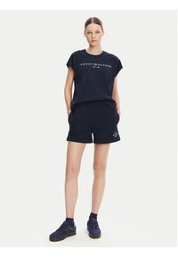 TOMMY HILFIGER - Tommy Hilfiger T-Shirt WW0WW46113 Granatowy Regular Fit. Kolor: niebieski. Materiał: bawełna #5