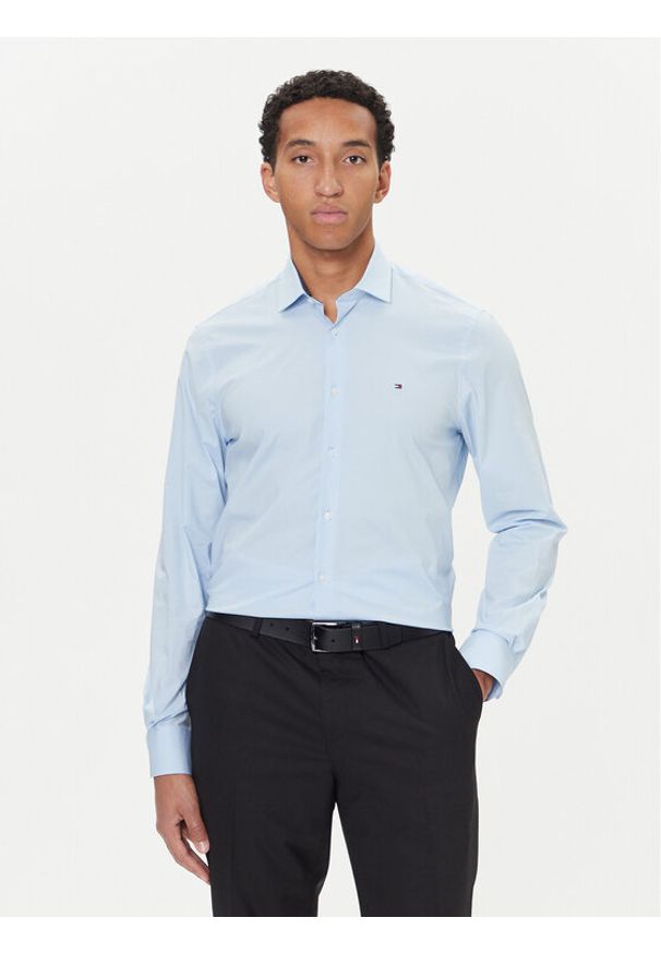 TOMMY HILFIGER - Tommy Hilfiger Koszula MW0MW40524 Błękitny Slim Fit. Kolor: niebieski. Materiał: bawełna