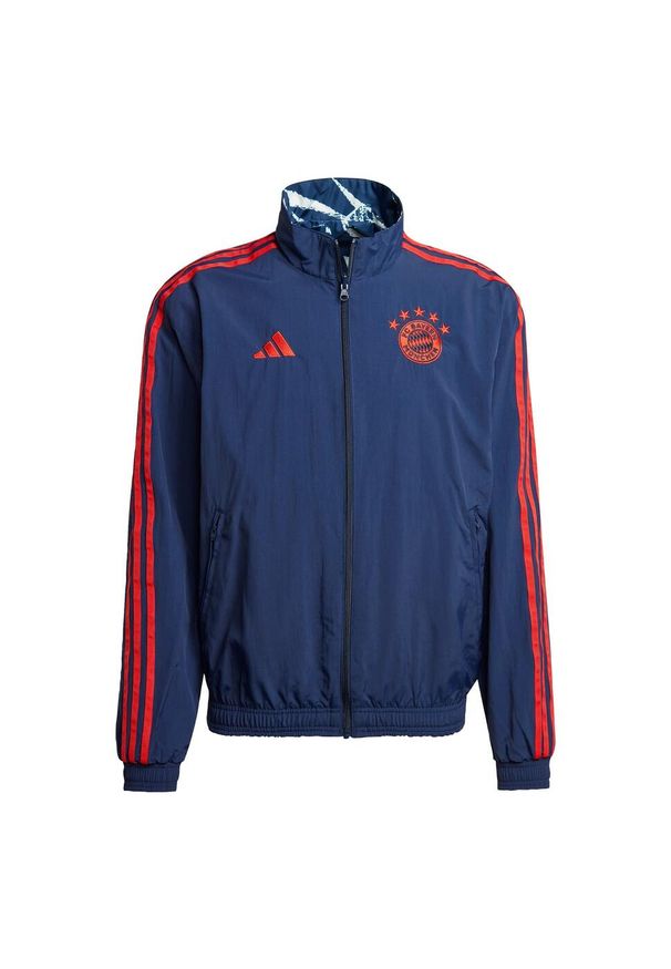 Adidas - Bluza FC Bayern Anthem. Kolor: niebieski. Materiał: materiał