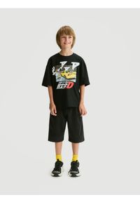 Reserved - T-shirt Initial D - czarny. Kolor: czarny. Materiał: dzianina, bawełna #1