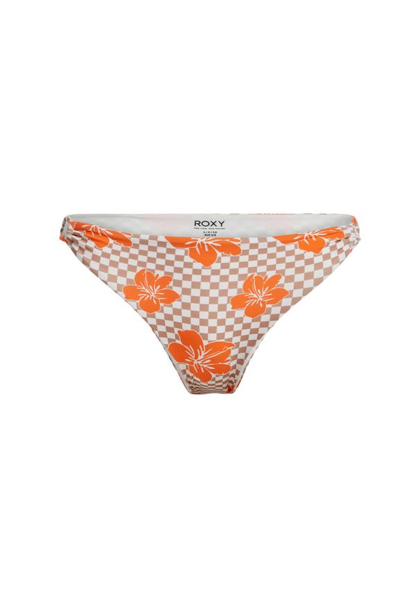 Roxy - Majtki bikini o średnim kryciu dla Kobiety MINI HULA Brązowy. Kolor: brązowy. Materiał: nylon, elastan, materiał. Wzór: aplikacja