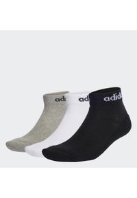 Adidas - Linear Ankle Socks Cushioned Socks 3 Pairs. Kolor: biały, wielokolorowy, czarny, szary. Materiał: materiał