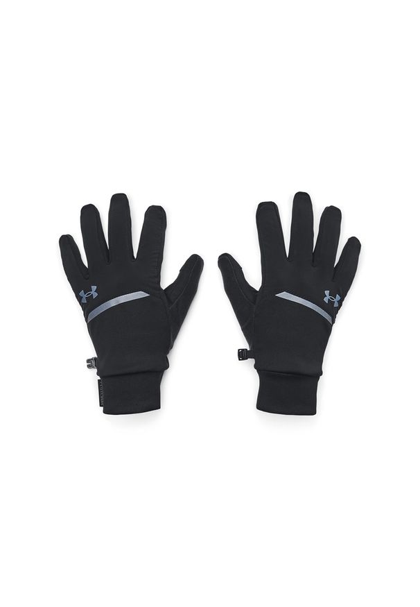 Rękawiczki do biegania męskie Under Armour UA Storm Fleece Run Gloves - czarne. Kolor: czarny. Materiał: skóra, tkanina, syntetyk, elastan, polar, poliester. Sezon: zima. Sport: bieganie