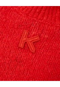 Kenzo - KENZO - Czerwony sweter z kaszmirem. Kolor: czerwony. Materiał: kaszmir. Wzór: aplikacja #5