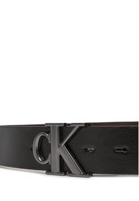 Calvin Klein Jeans Pasek Męski Monogram Plaque Buckle 35Mm Adj/Rev LV04G7026G Czarny. Kolor: czarny. Materiał: skóra