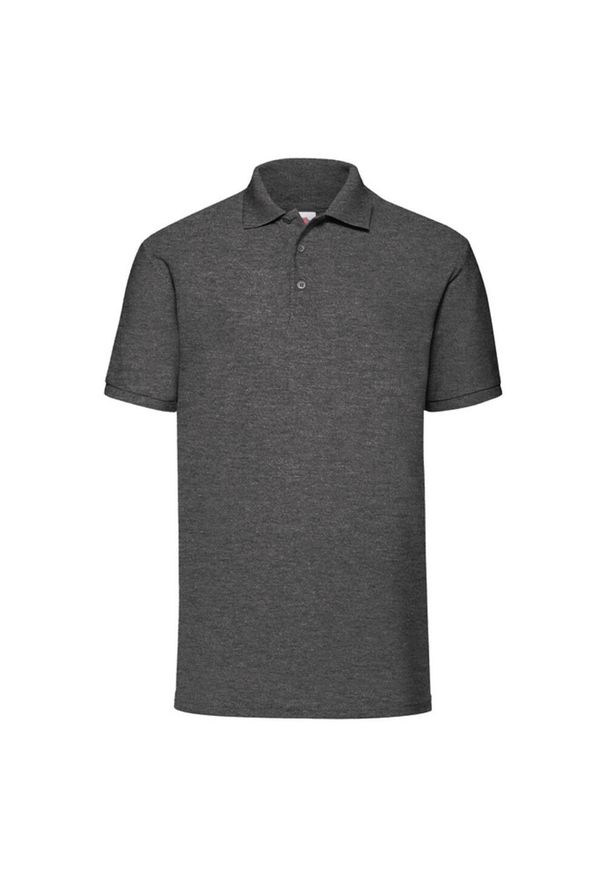FRUIT OF THE LOOM - Męska Koszulka Polo 65/35 Pique. Typ kołnierza: polo. Kolor: szary