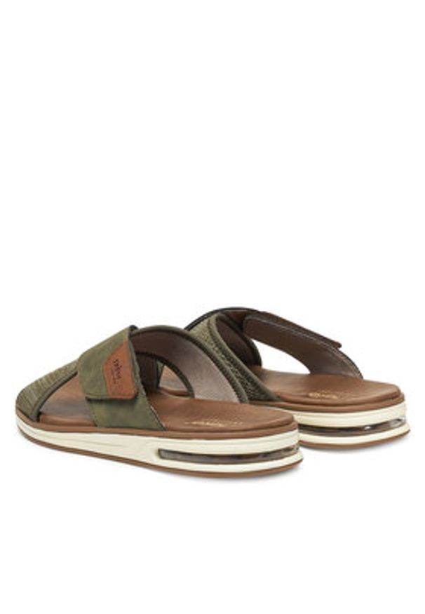 Rieker Klapki 29083-52 Khaki. Kolor: brązowy. Materiał: syntetyk, materiał