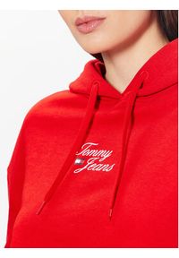 Tommy Jeans Bluza Essential Logo DW0DW15410 Czerwony Relaxed Fit. Kolor: czerwony. Materiał: syntetyk #3