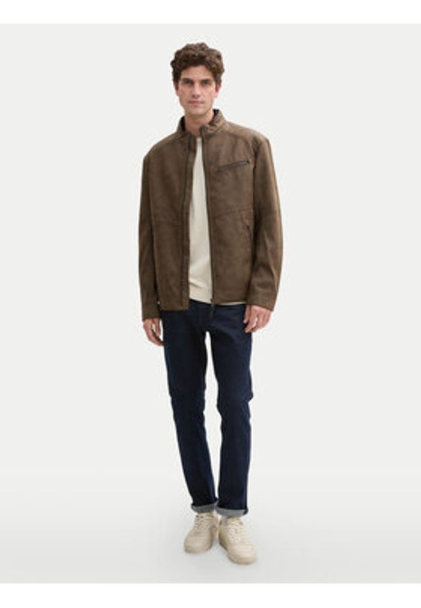 Tom Tailor Kurtka z imitacji skóry 1044633 Brązowy Regular Fit. Kolor: brązowy. Materiał: skóra