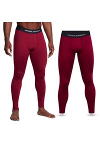 Legginsy sportowe męskie Under Armour getry szybkoschnące treningowe. Kolor: czerwony