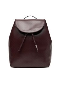 Calvin Klein Plecak Emblem Aop Flap Backpack LV04F3271G Bordowy. Kolor: czerwony. Materiał: skóra