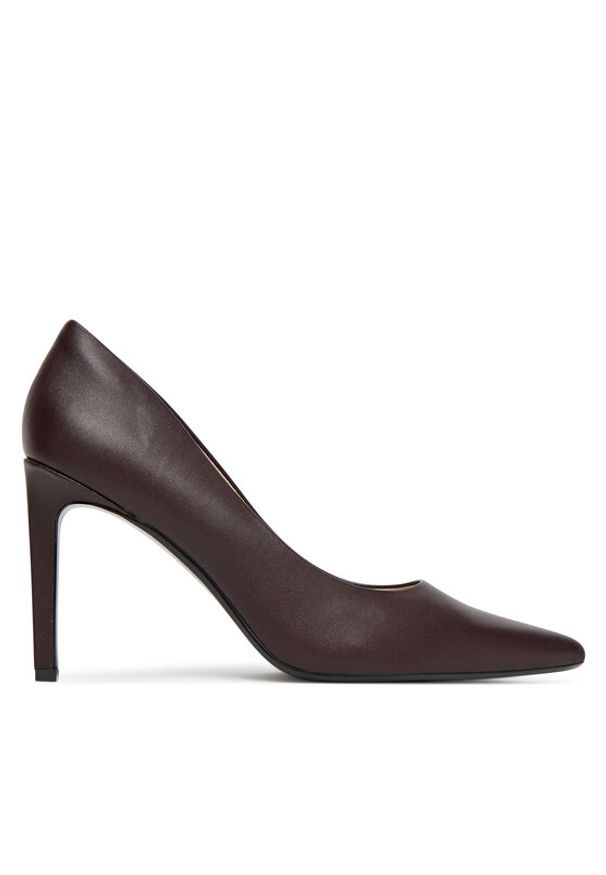 Calvin Klein Szpilki Ess Stiletto 90 HW0HW02608 Bordowy. Kolor: czerwony. Materiał: skóra. Obcas: na szpilce