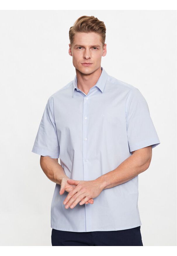Calvin Klein Koszula K10K109440 Błękitny Regular Fit. Kolor: niebieski. Materiał: bawełna