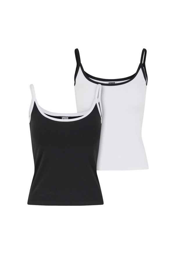 Damski tank top Urban Classics Contrast Basic (x2). Okazja: na co dzień. Kolor: czarny, wielokolorowy, biały. Styl: casual, elegancki