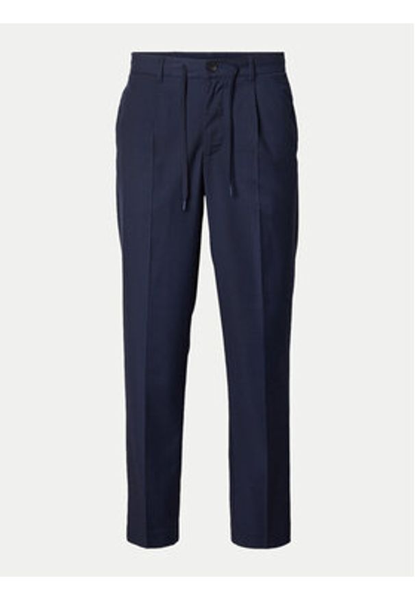 Selected Homme Spodnie materiałowe 16094358 Granatowy Tapered Fit. Kolor: niebieski. Materiał: syntetyk, wiskoza