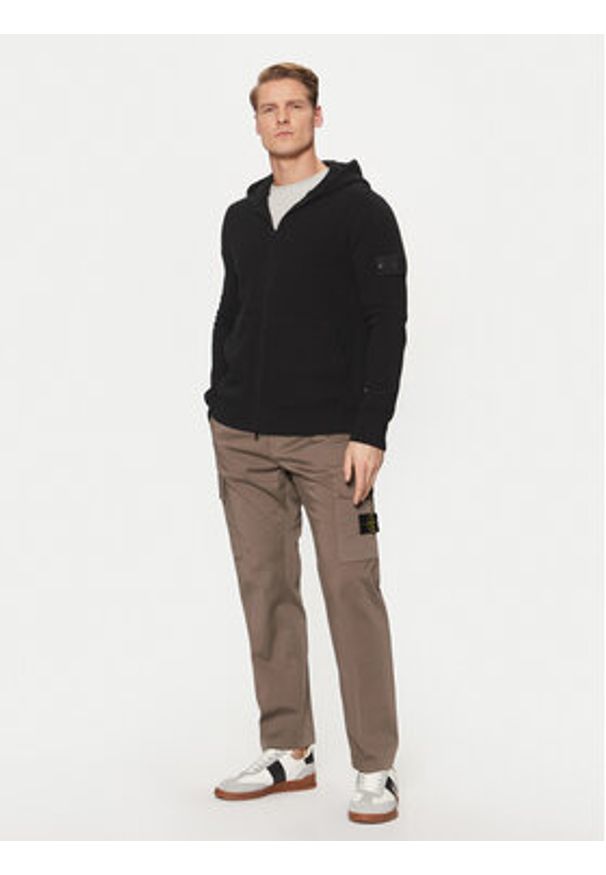 Stone Island Kardigan 8115528FA Czarny Regular Fit. Kolor: czarny. Materiał: wełna