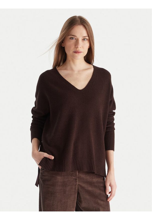 Kontatto Sweter 3M0842C Bordowy Relaxed Fit. Kolor: czerwony. Materiał: syntetyk