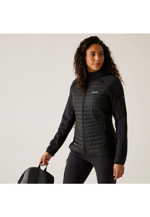 Regatta - Kurtka damska hybrydowa Andreson. Kolor: czarny. Materiał: puch. Sport: turystyka piesza