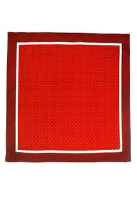Modini - Bordowo-czerwona poszetka w kropki E18. Kolor: czerwony. Wzór: kropki #1