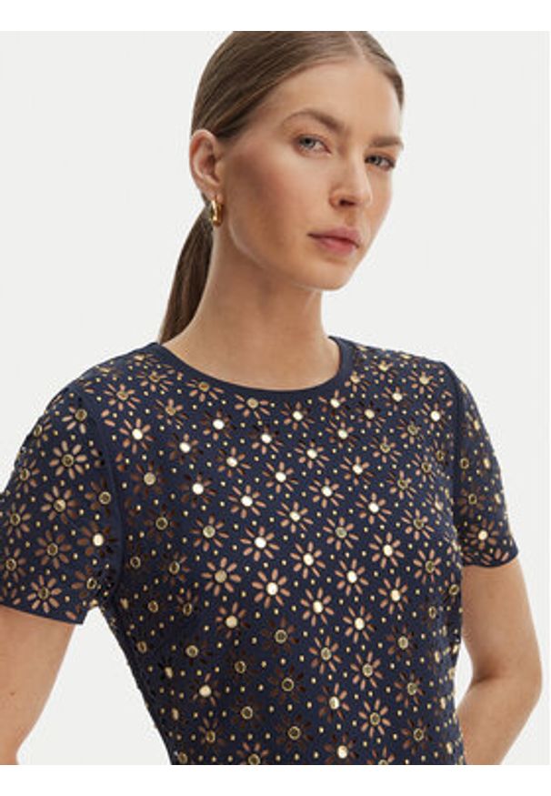 MICHAEL Michael Kors Sukienka codzienna MS683HED6E Granatowy Slim Fit. Okazja: na co dzień. Kolor: niebieski. Materiał: syntetyk. Typ sukienki: proste. Styl: casual
