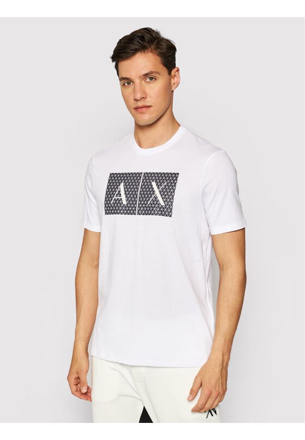 Armani Exchange T-Shirt 8NZTCK Z8H4Z 1100 Biały Slim Fit. Kolor: biały. Materiał: bawełna